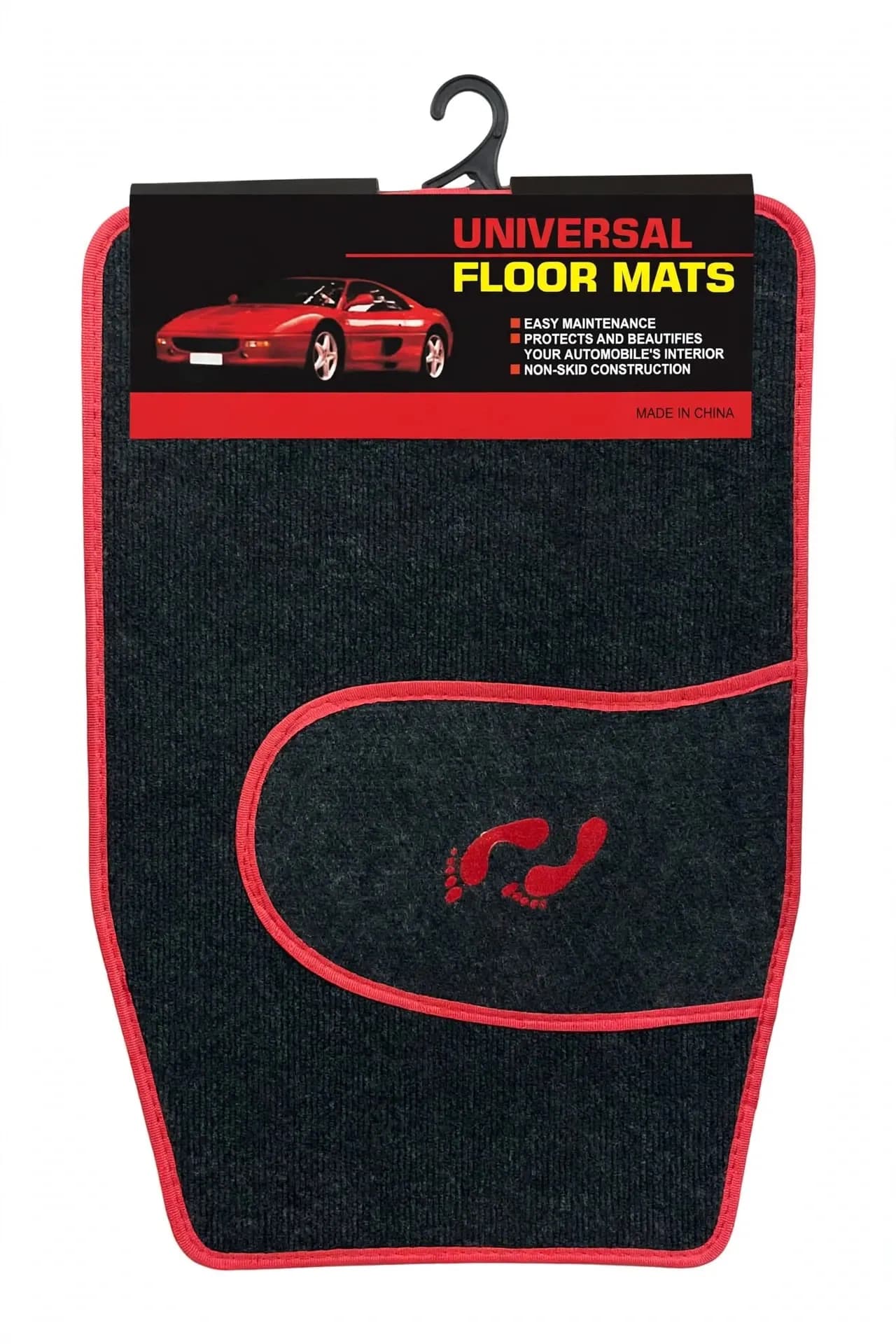 Universal 4-Piece Car Floor Mats Set - Non-Slip All-Weather Interior Carpet Protection