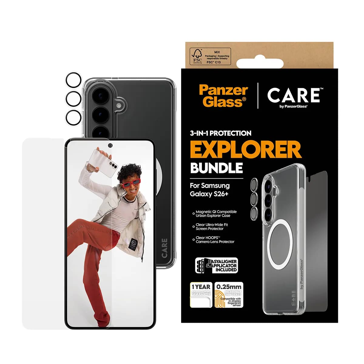 CARE by PanzerGlass compatible Samsung Galaxy S26 Plus 3-in-1 Bundle - S26 Plus