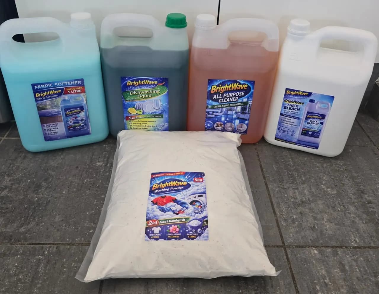 BrightWave 5L Cleaning Combo – 5 Essential Household Cleaning Products