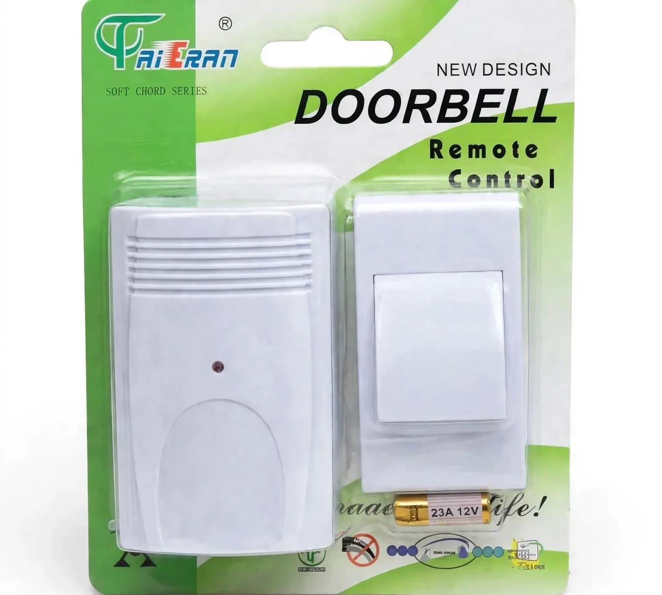Wireless Remote Control Doorbell Set with Waterproof Push Button & Chime⁠