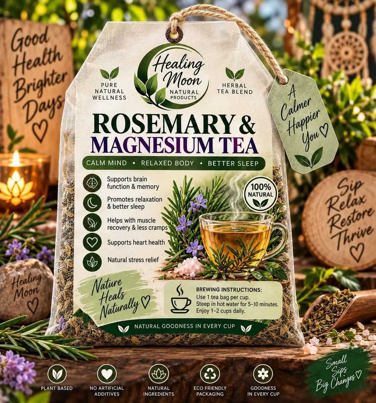 Healing Moon Rosemary & Magnesuim Tea (30Bags)