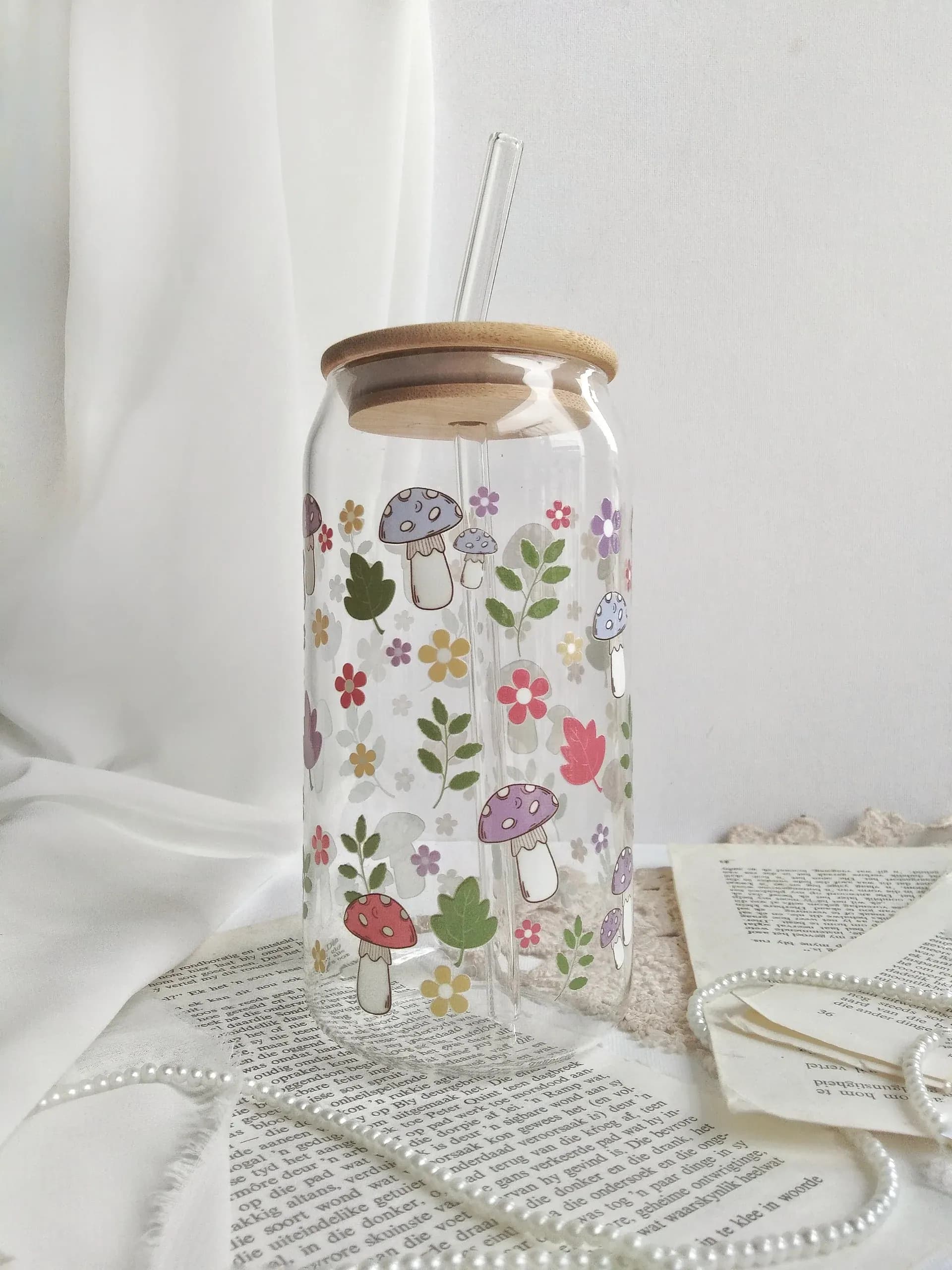 Mushie Meadow Glass Jar