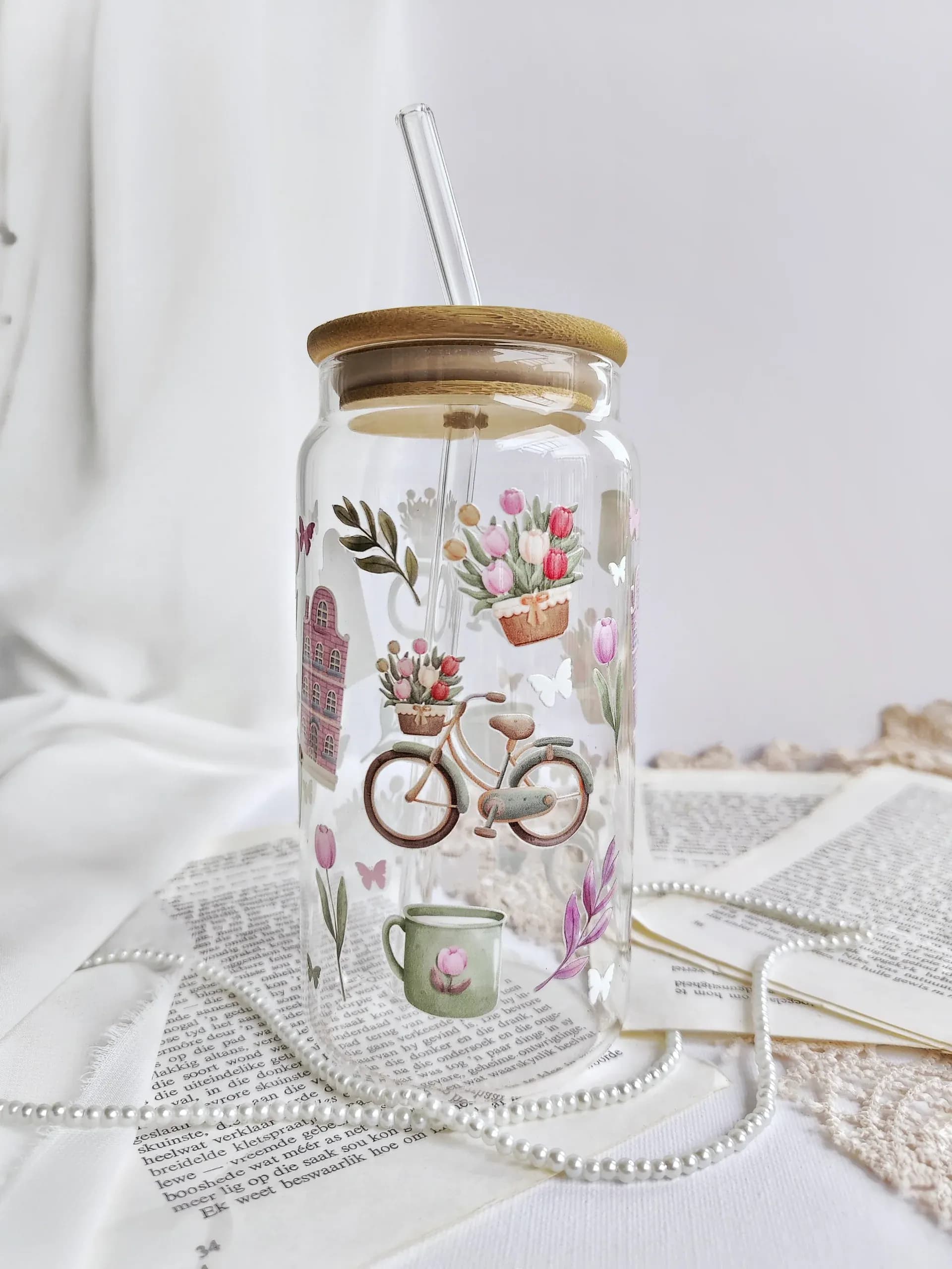 Petals & Pedals Glass Jar