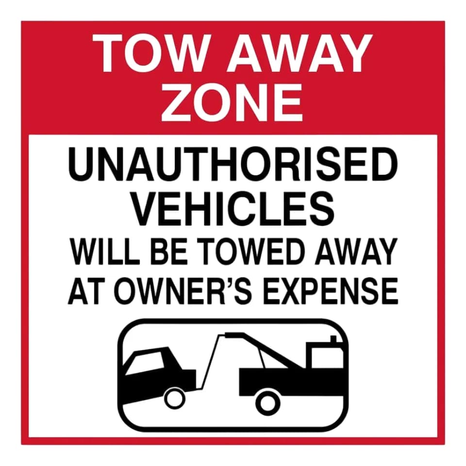 Tow Away Zone Sign On Abs 290x290