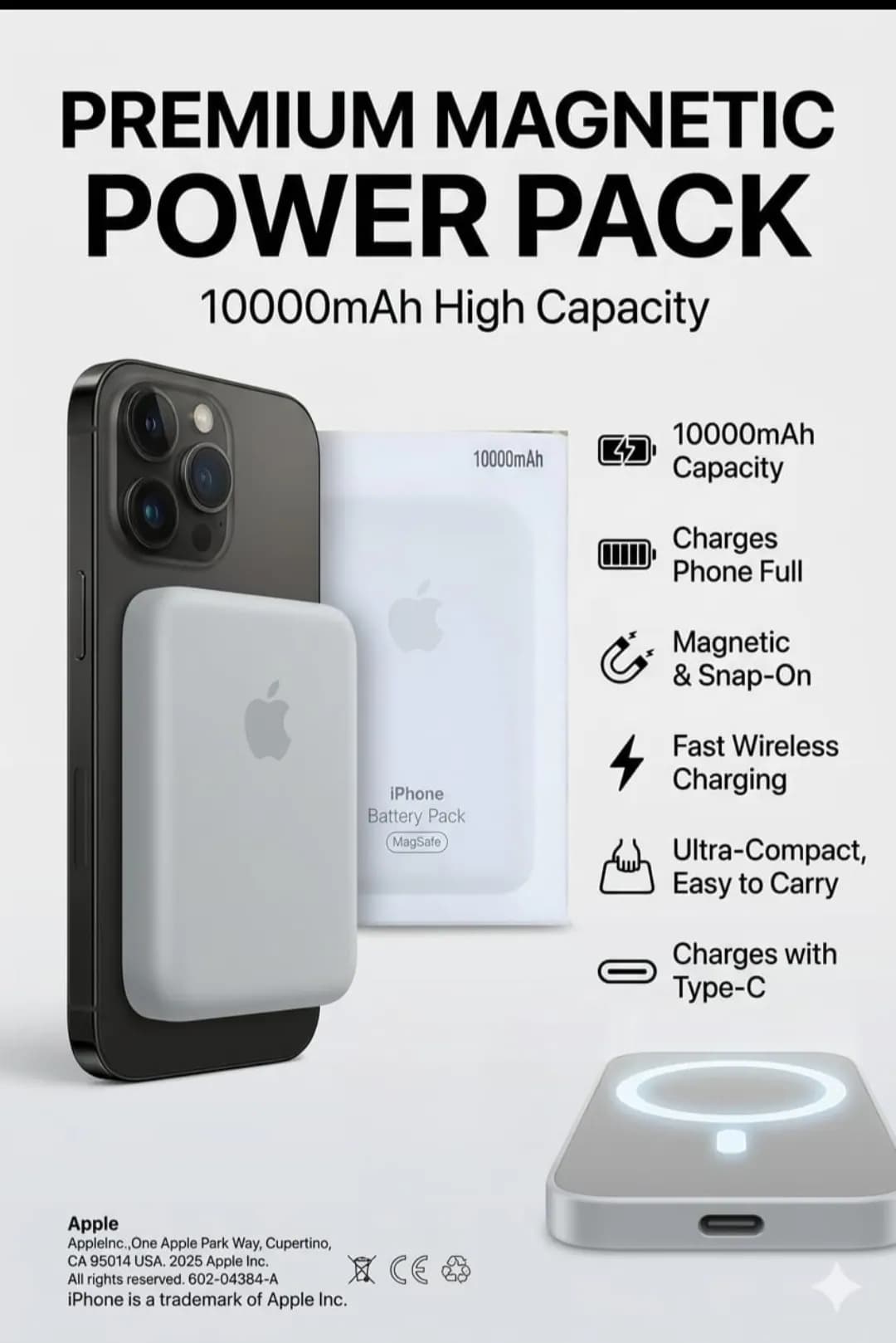 Generic apple magnetic powerbank