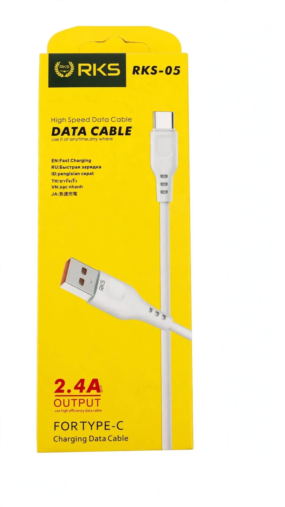 RKS-05 USB TO TYPE-C DATA CABLE 2.4A FAST CHARGER 1M