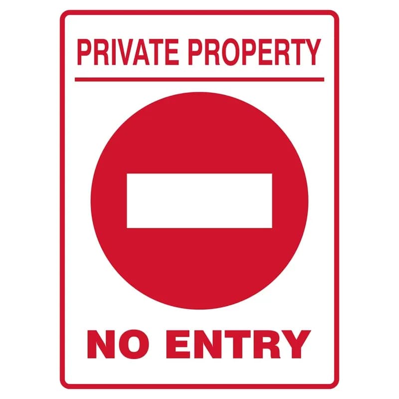 Private Property No Entry Sign 290x290