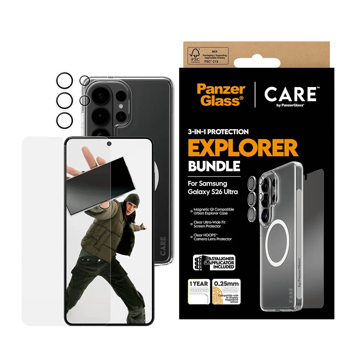 CARE by PanzerGlass compatible Samsung Galaxy S26 Ultra 3-in-1 Bundle - S26 Ultra