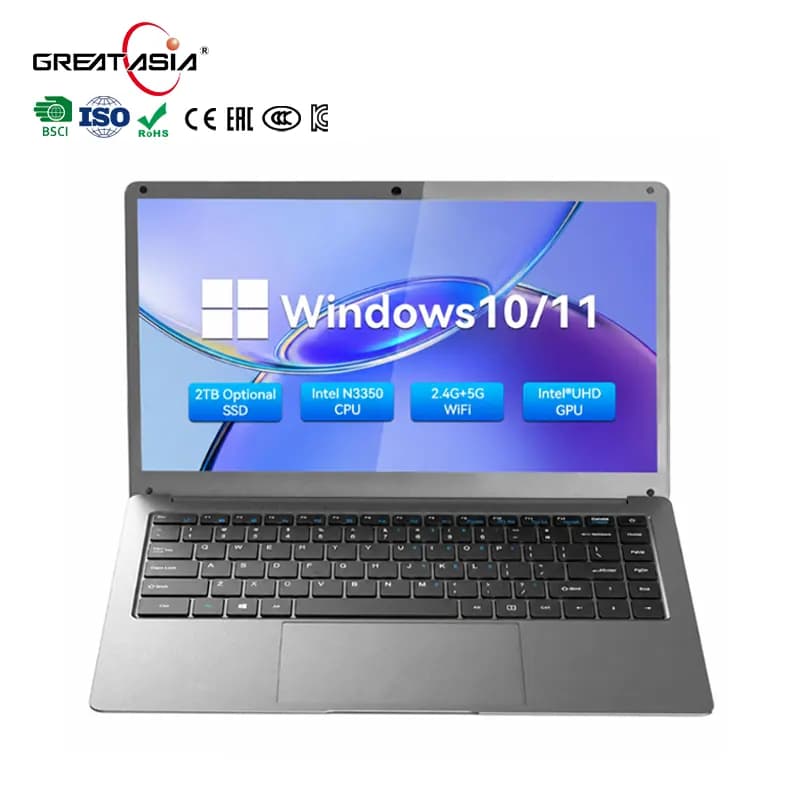 14 Inch Oem Laptop Computer With Intel N3350 Processor 128gb Hard Drive Ssd+hdd Tn Panel 6gb Video Memory