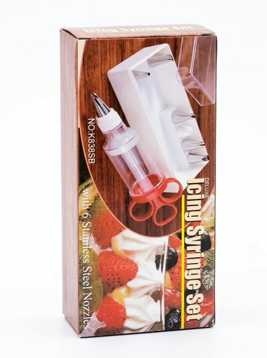 Deluxe Icing Syringe Set with 6 Stainless Steel Nozzles