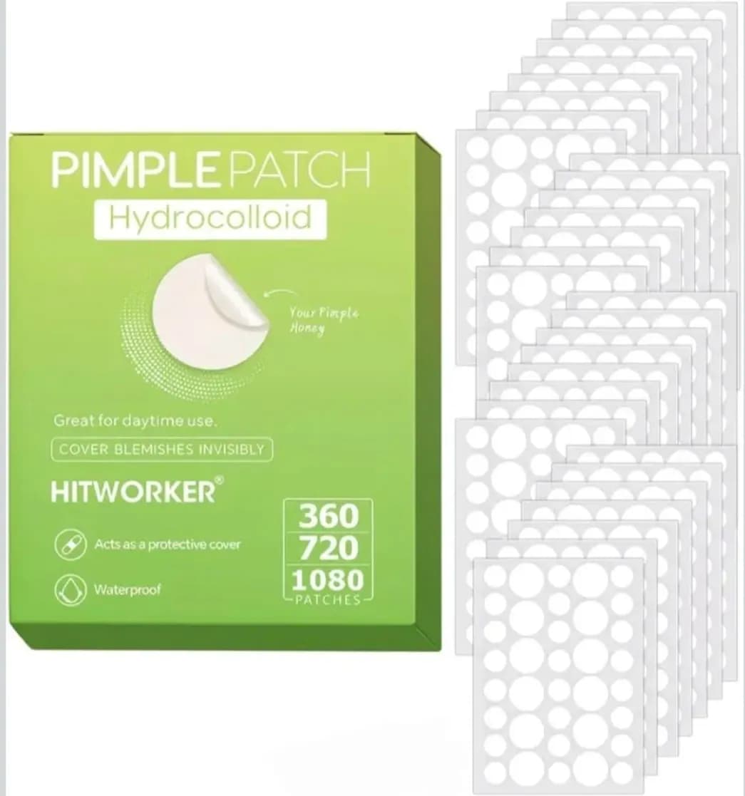 Hydrocolloid Pimple Patch, Invisible Blemish Cover, Waterproof, Daytime Use, 1080 Patches