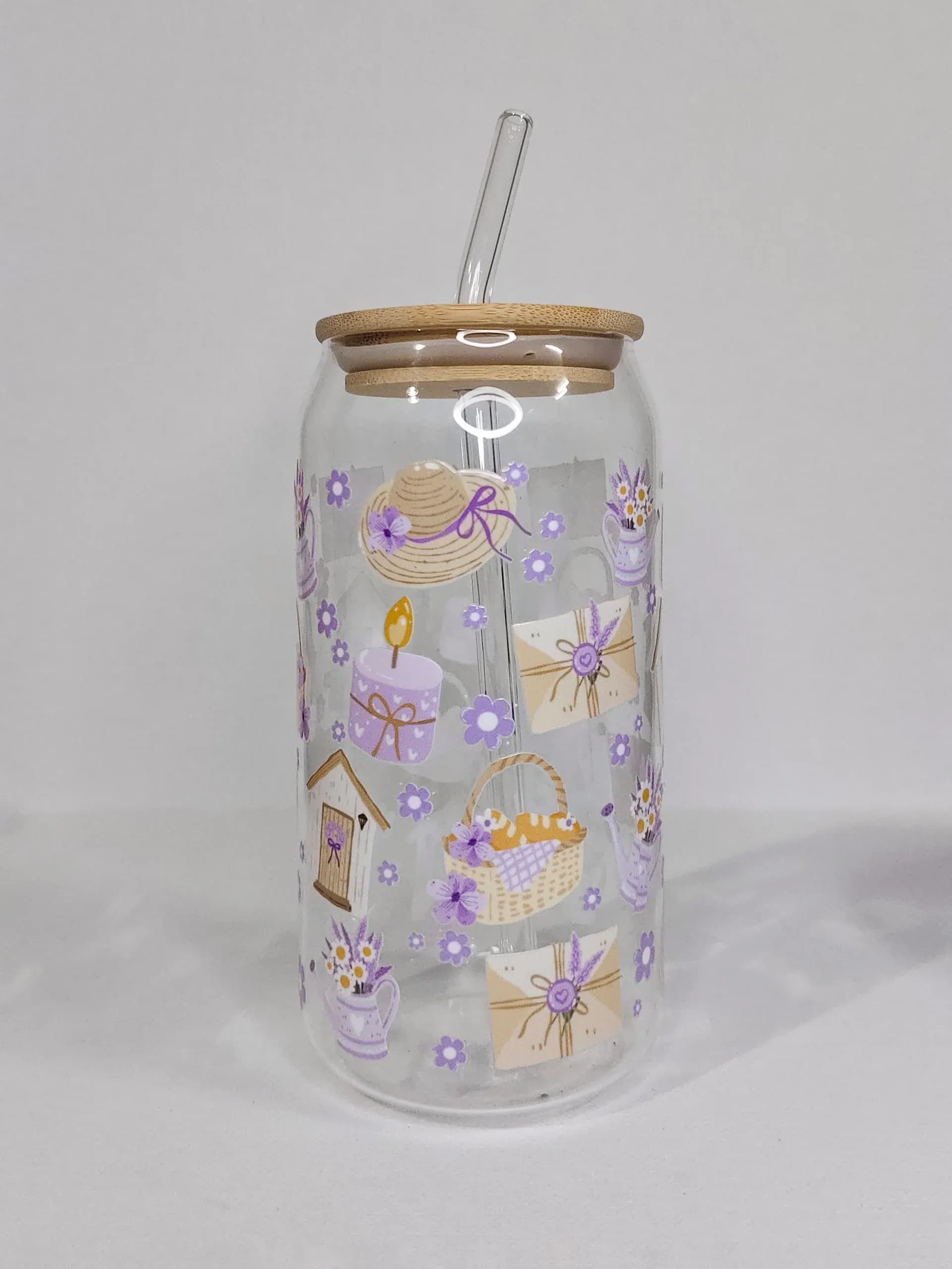 Violet Cottage Glass Jar