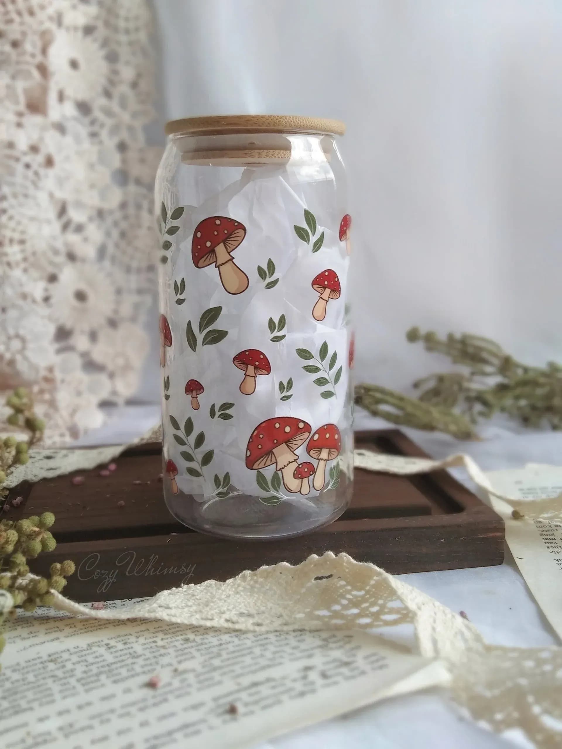 Mushy Forest Glass Jar