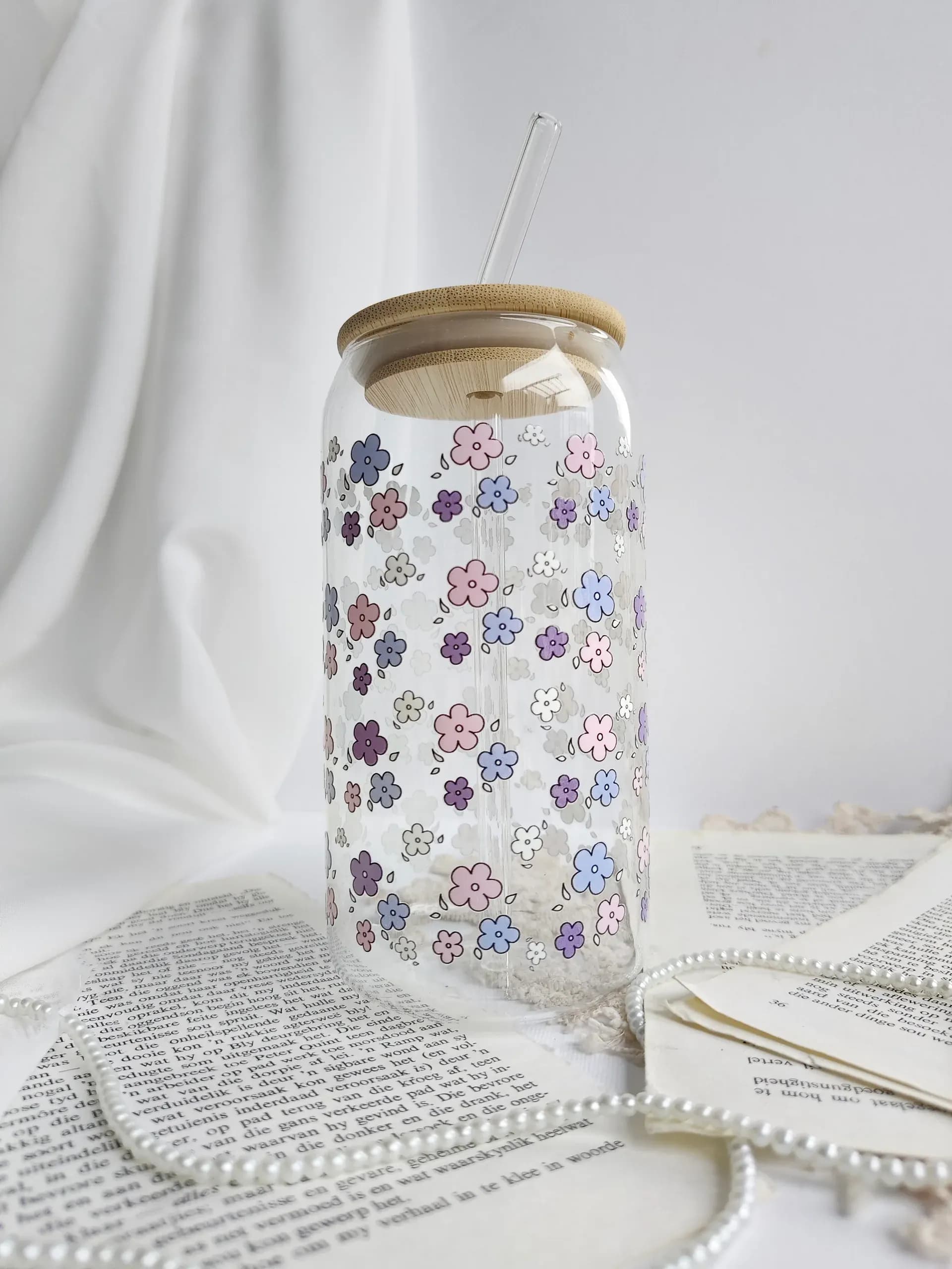 Soft Bloom Glass Jar