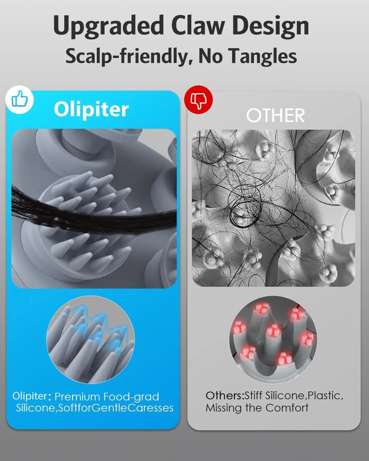 Olipiter Cat Massager, Electric Scalp Massager, Head Massager | 4 Massage Heads, Back and Scalp Massager Relieving Tight Stiffness Muscles, Promote Bonding