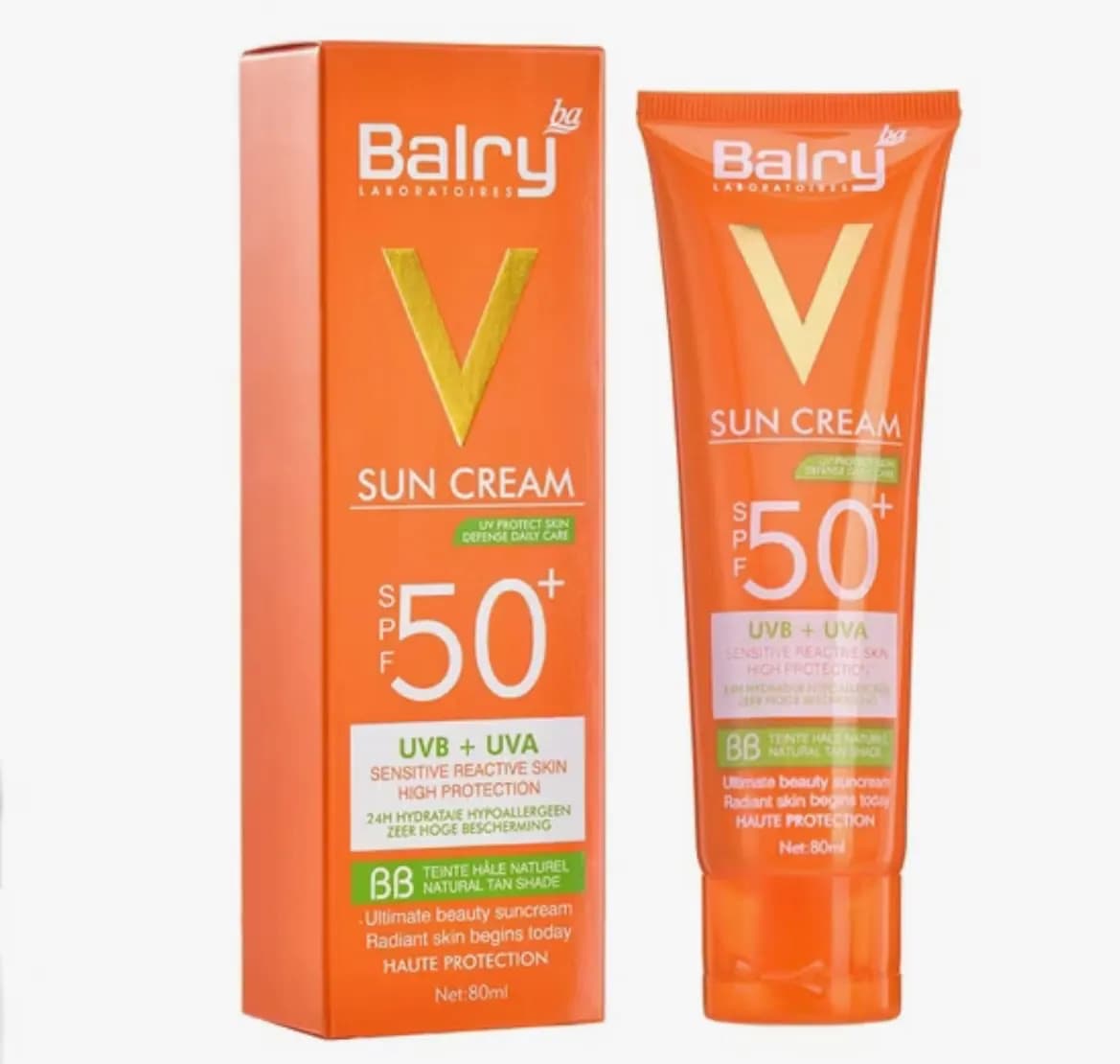 Balry SPF 50+ BB Sun Cream Facial Sunscreen - 80ml⁠