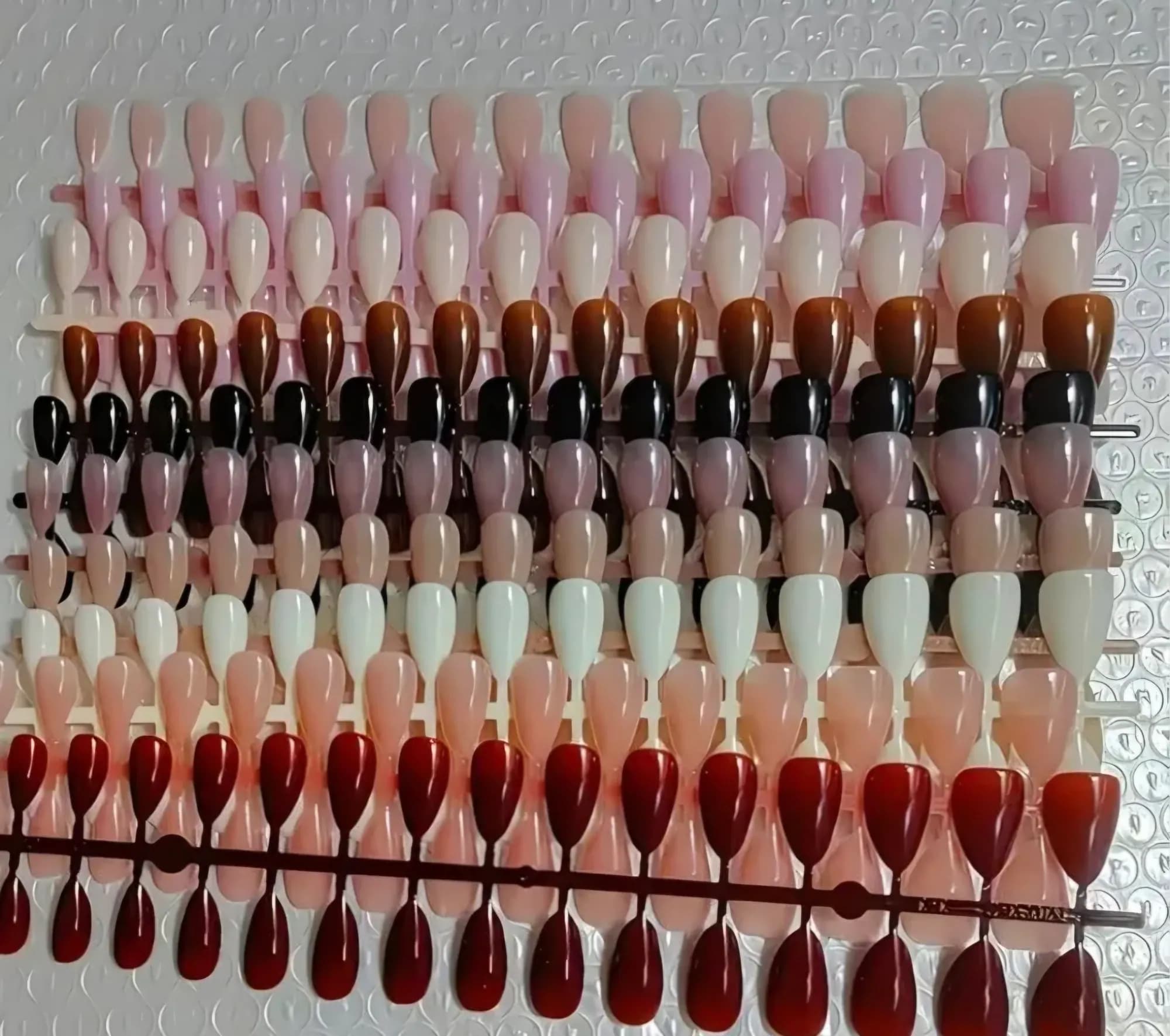 Multi-Colour Short Almond Press-On Nail Set, Bulk 150-Piece Collection