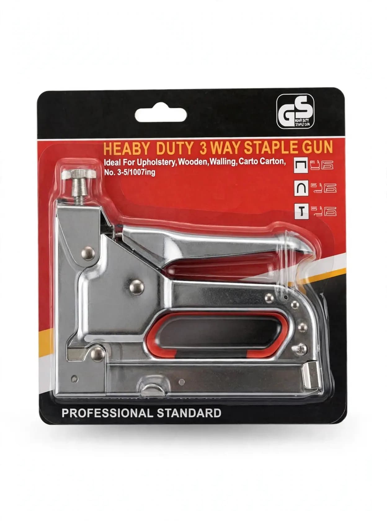 ⁠Heavy-Duty 3-Way Manual Staple Gun Kit for Upholstery, Woodworking & DIY⁠