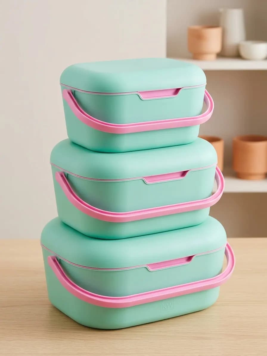 3-Piece Pastel Picnic , Lunch  cooler Box Set (Mint & Pink) 20l , 12l , 6l
