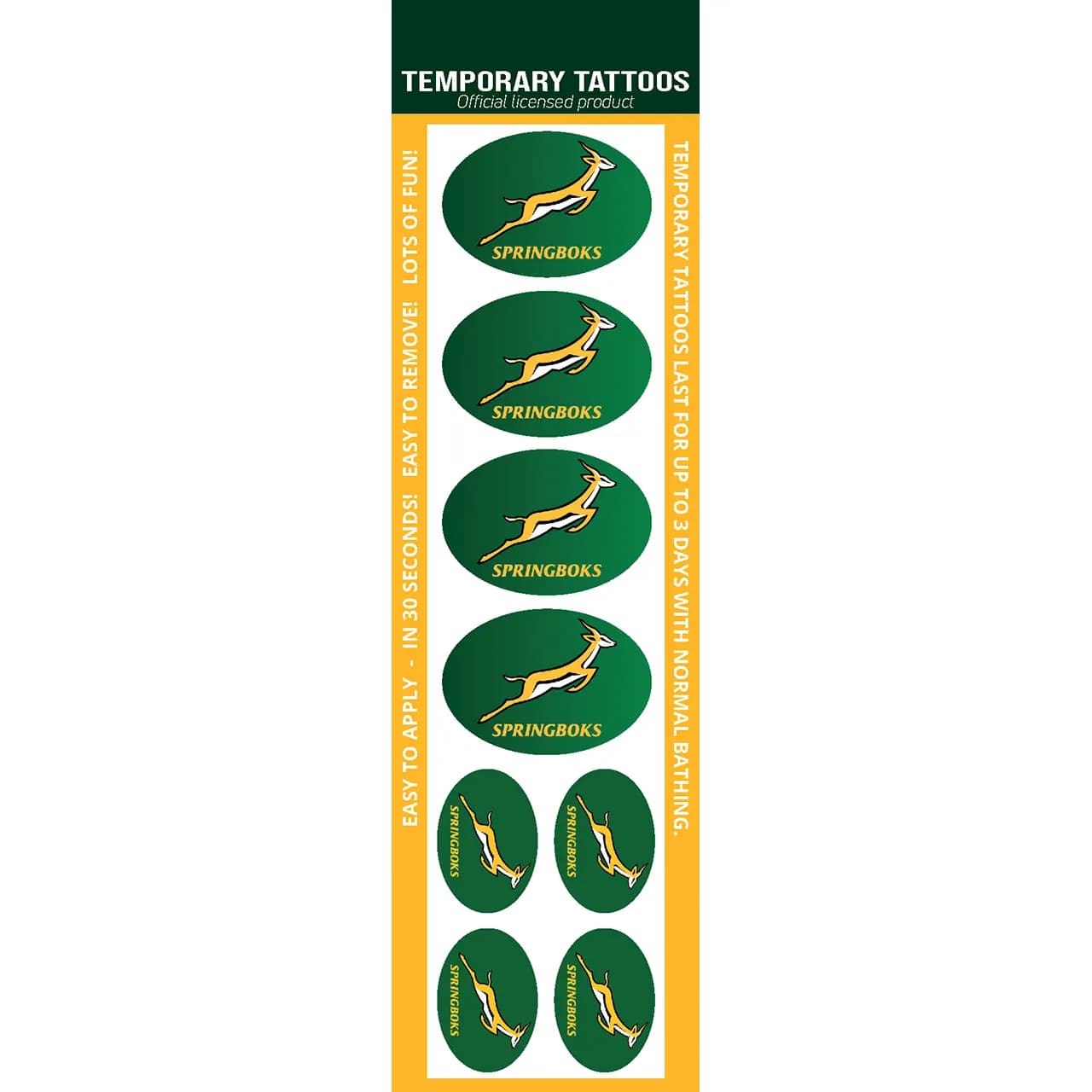 Springboks Temporary Tattoos