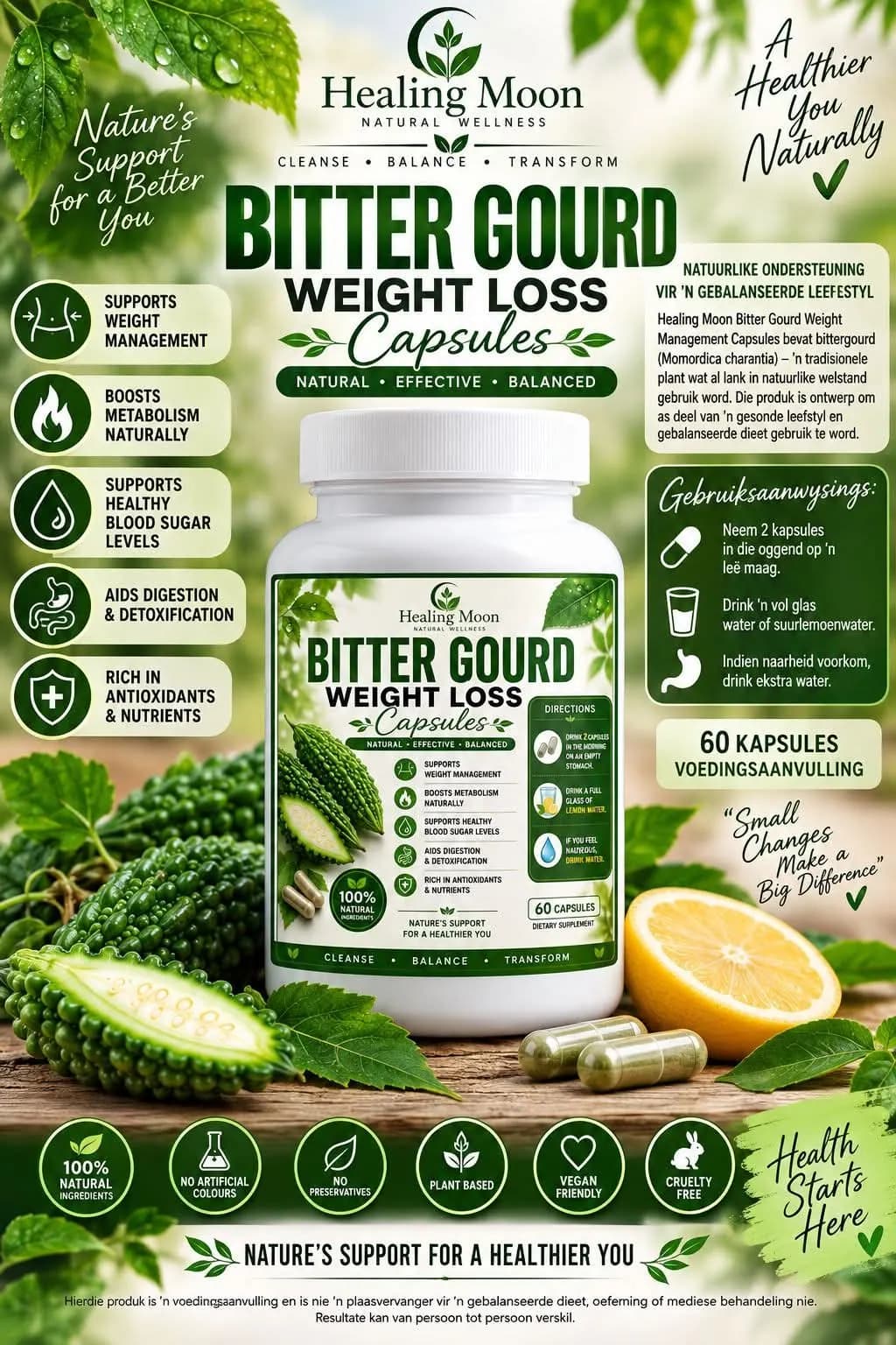 Healing Moon Bitter Gourd Weight loss capsules (60 caps)