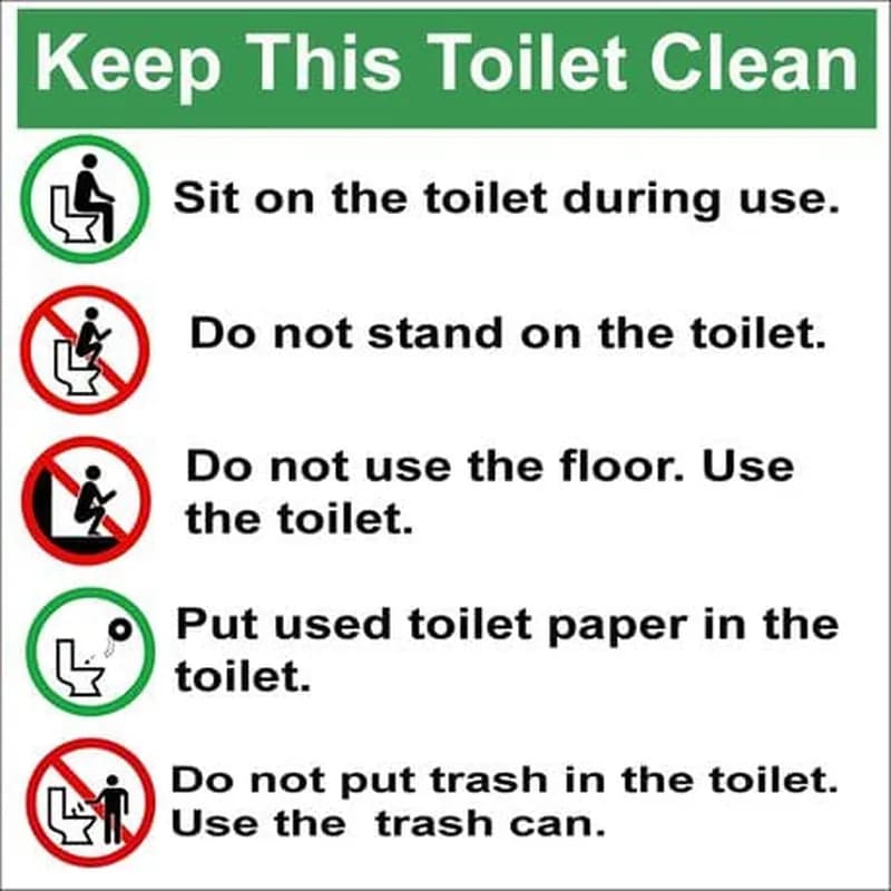 Keep this Toilet Clean Sign 29x29cm- 2 Pack