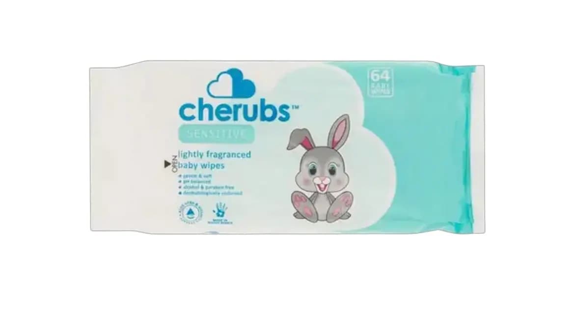 Cherubs Sensitive Lightly Fragranced Baby Wipes (64 Pack)