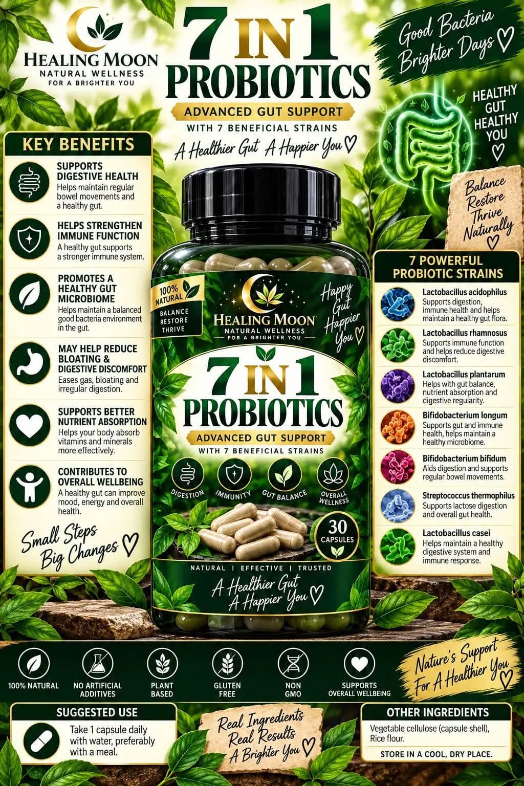 Healing Moon 7 in 1 Probiotics (30 capsules)