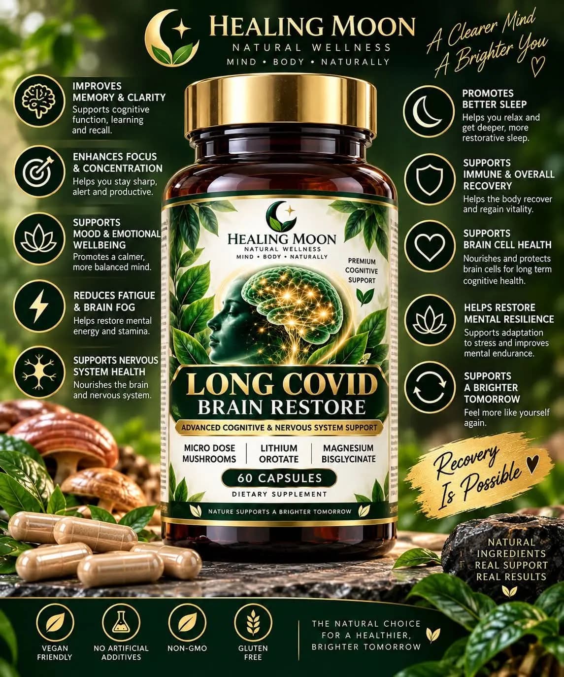 Healing Moon Long Covid Brain Restore (60 capsules)