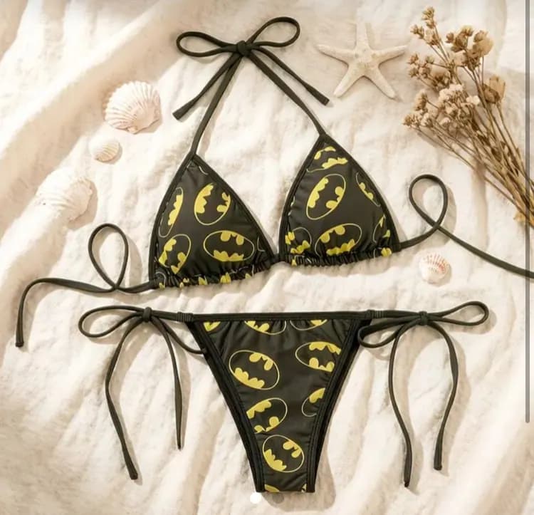 Batman Print Bikini Set