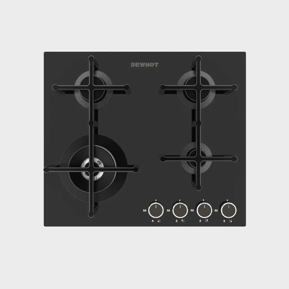 Tempered Glass 4 Burner Slimline Gas Hob 60cm