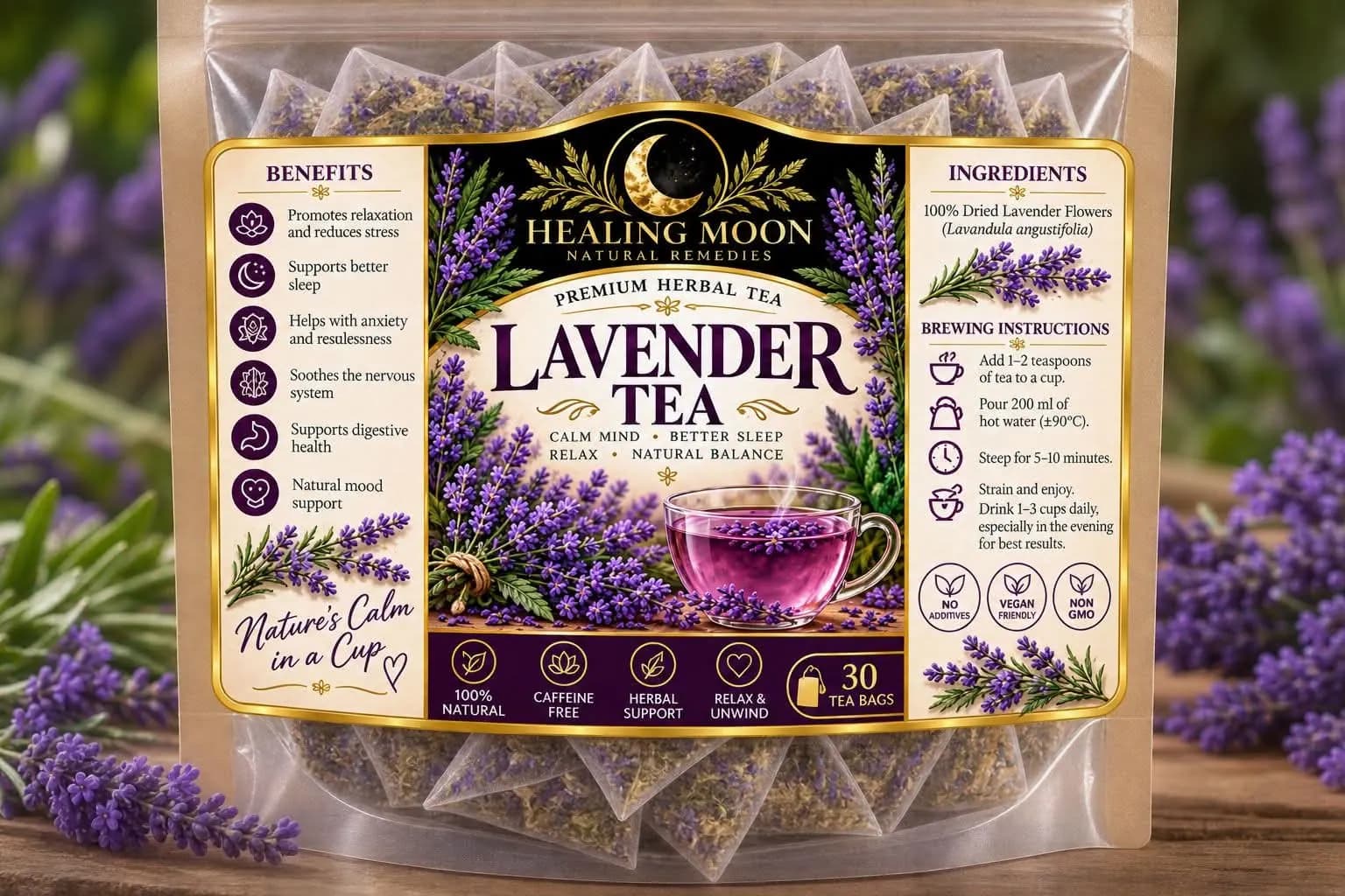 Healing Moon Lavender Tea (30 Bags)
