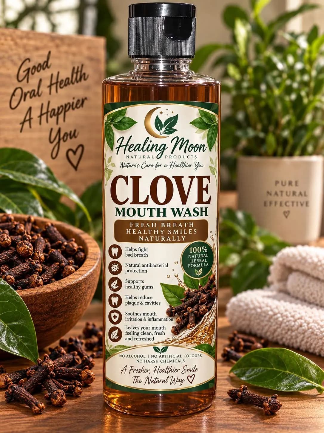 Healing Moon Clove Mouth Wash (200ml)
