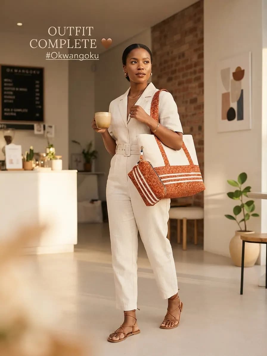 Shweshwe Tote Bag- Orange
