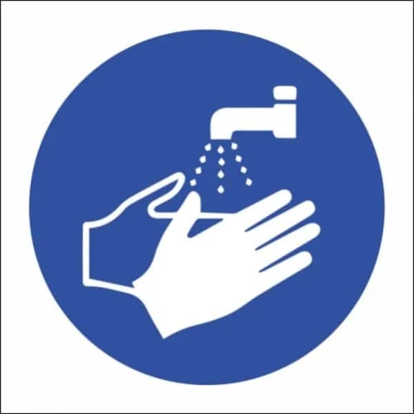 Wash Hands Sign - Clear Display Sign for Workplace, Shop or Public Areas Wash Hands Sign290x290 On Abs