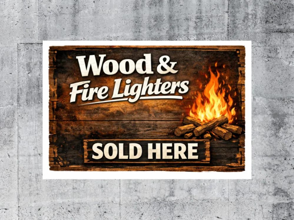 Wood And Firelighters Sold Here. - 29 cm