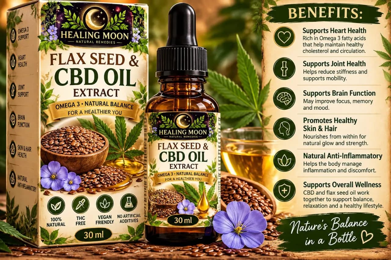 Healing Moon Flax Seed & CBD Oil Extract (30ml)